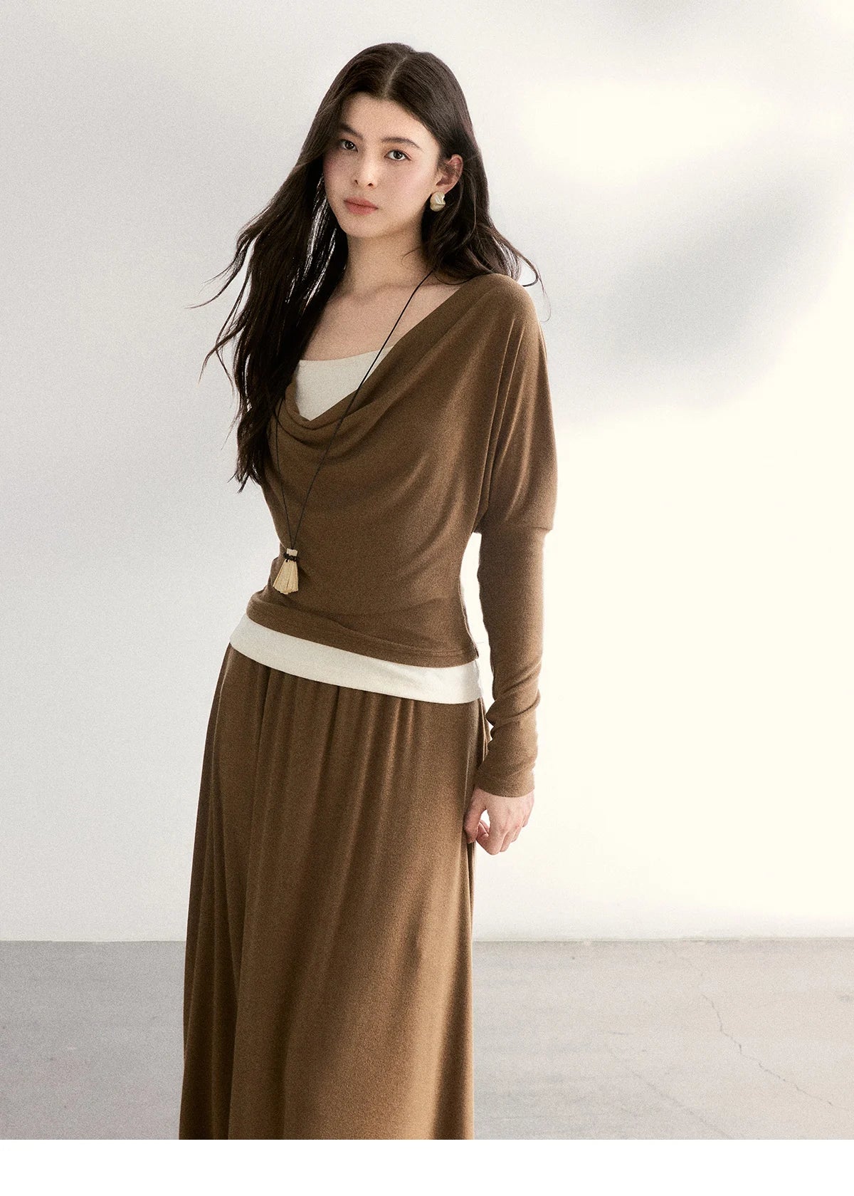 Mishow Draped Neck Top & Camisole Two-Piece Set MXF11T1458
