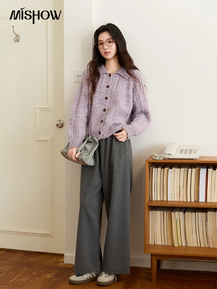Mishow Simple Turn-Down Collar Knit Cardigan MXE48Z2611