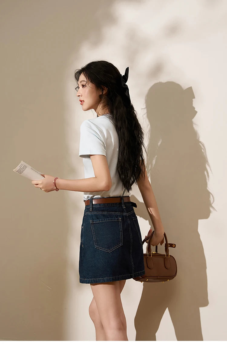 Mishow Square Neck Solid Tee MXC12T0641