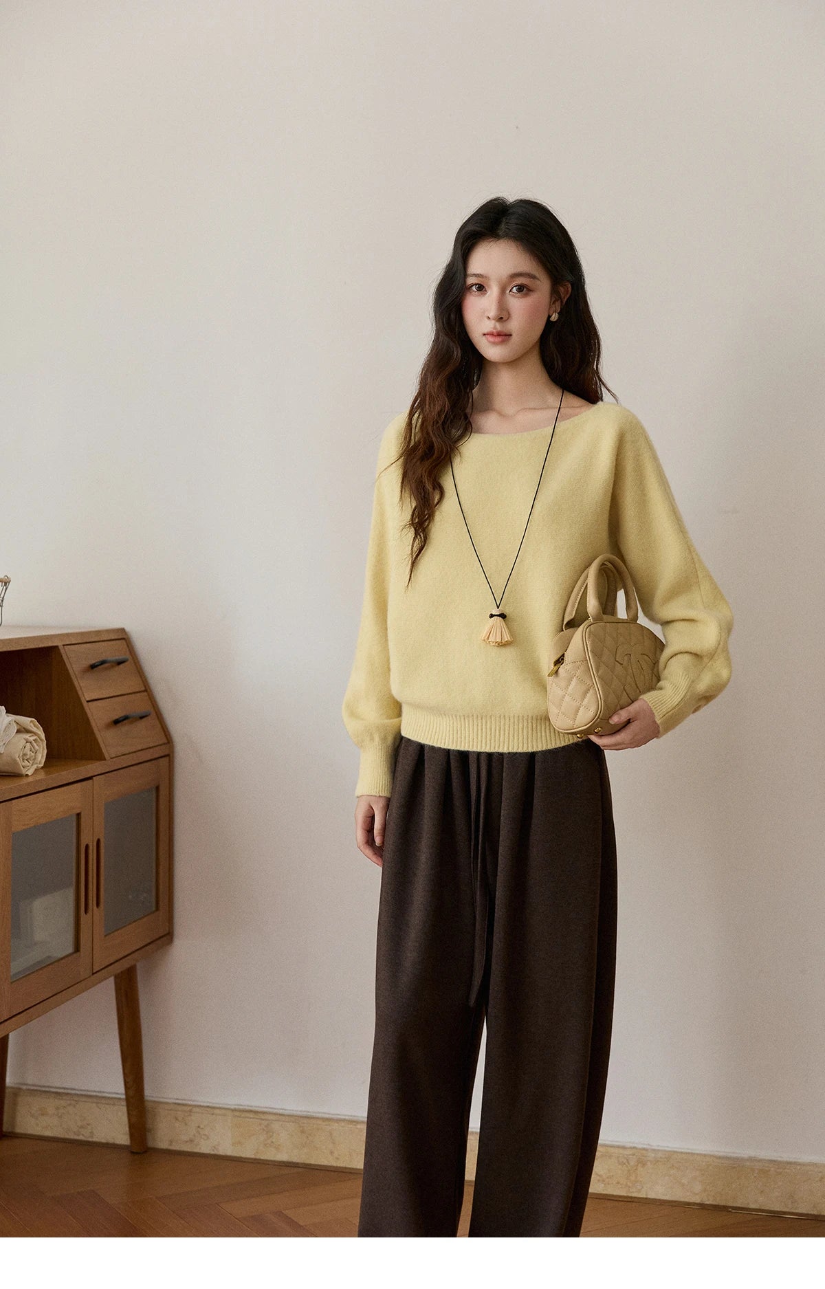 Mishow Boat Neck Lantern Sleeve Pullover MXE94Z2984