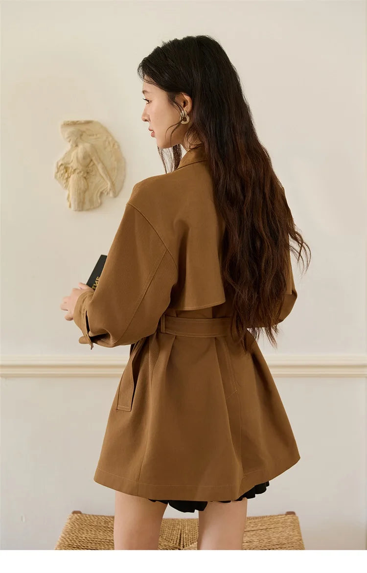Mishow Hollow Flower Double Breasted Trench Coat MXE46W0838