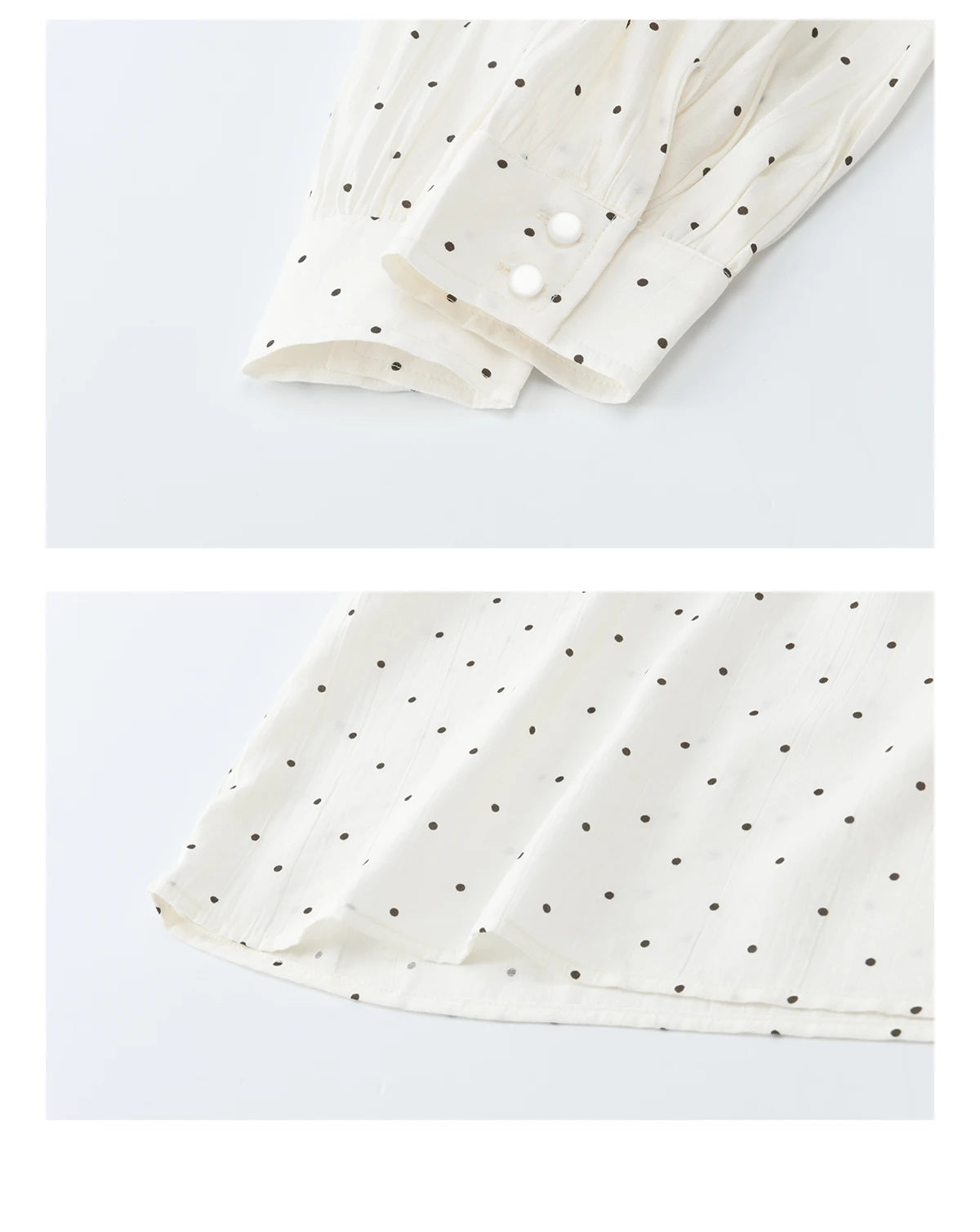 MISHOW White Polka Dot Blouse Bow Tie Neck Sheer MXF13X2531