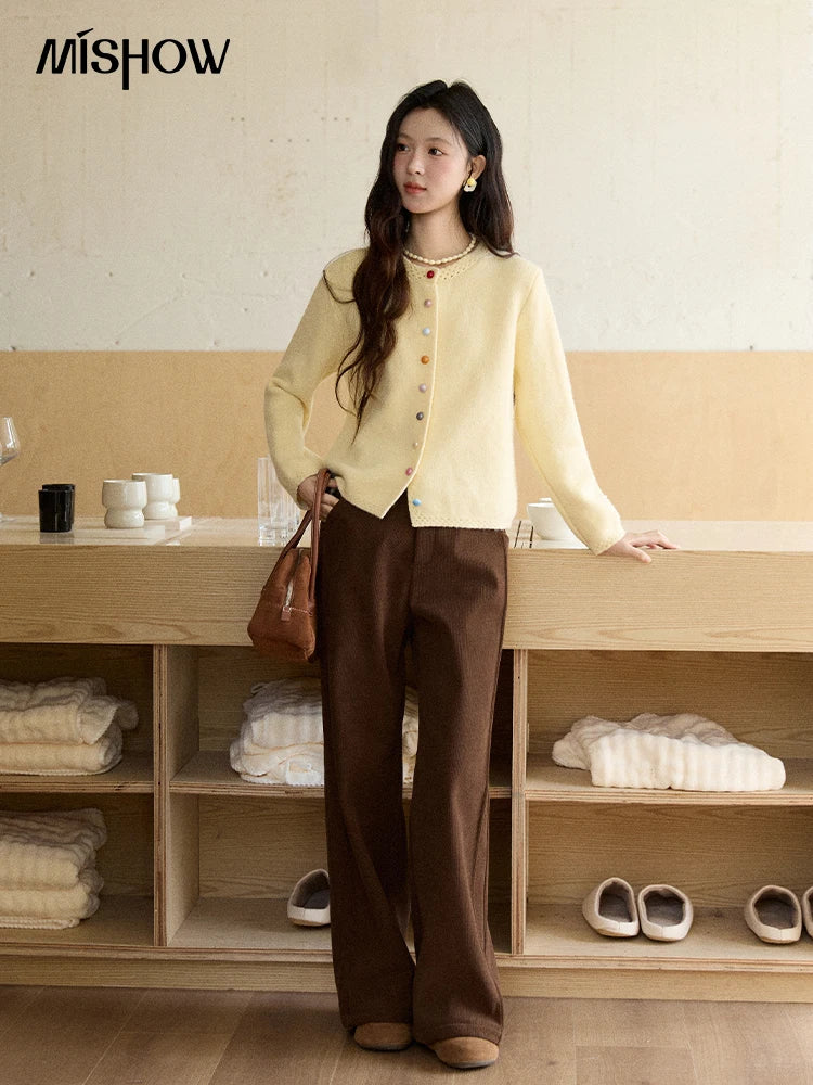Mishow Rainbow Button Hollow Out Cardigan MXE90Z2796
