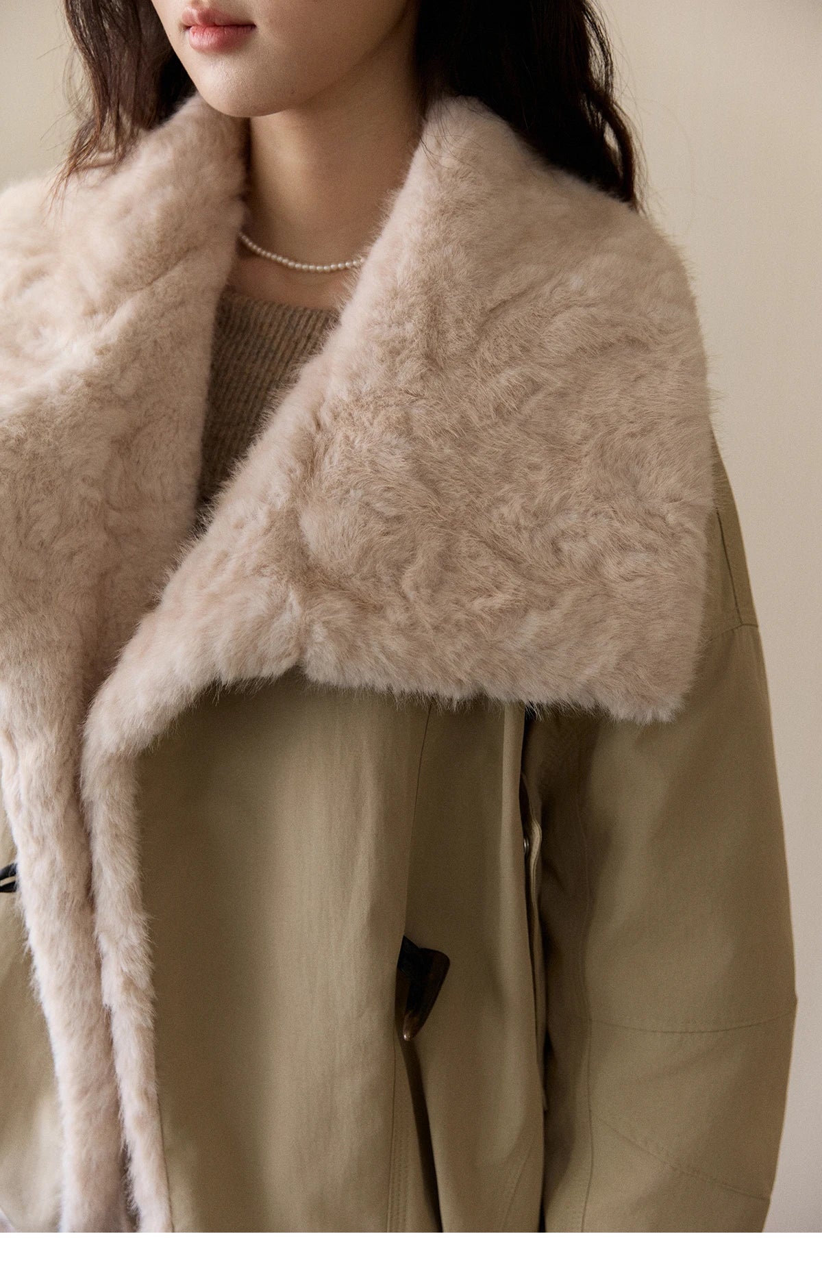 Mishow Large Lapel Fur Collar Down Jacket MXE94W1046