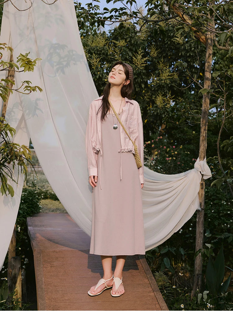 Mishow Solid Sleeveless Round Neck Long Dress MXE33L2205