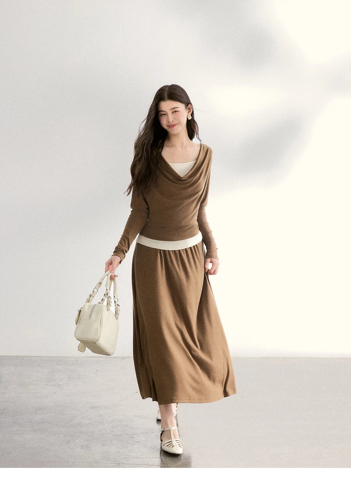 Mishow Draped Neck Top & Camisole Two-Piece Set MXF11T1458