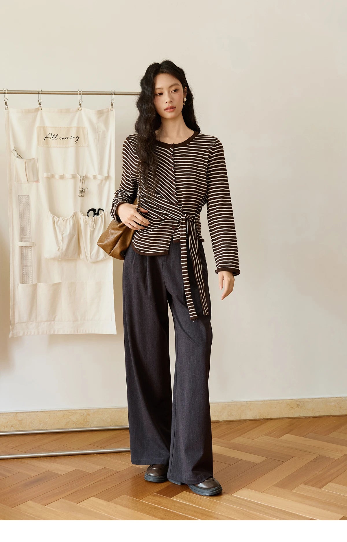 MISHOW Solid Wide-Leg Pants High-Waisted Loose Pockets MXE46K1090