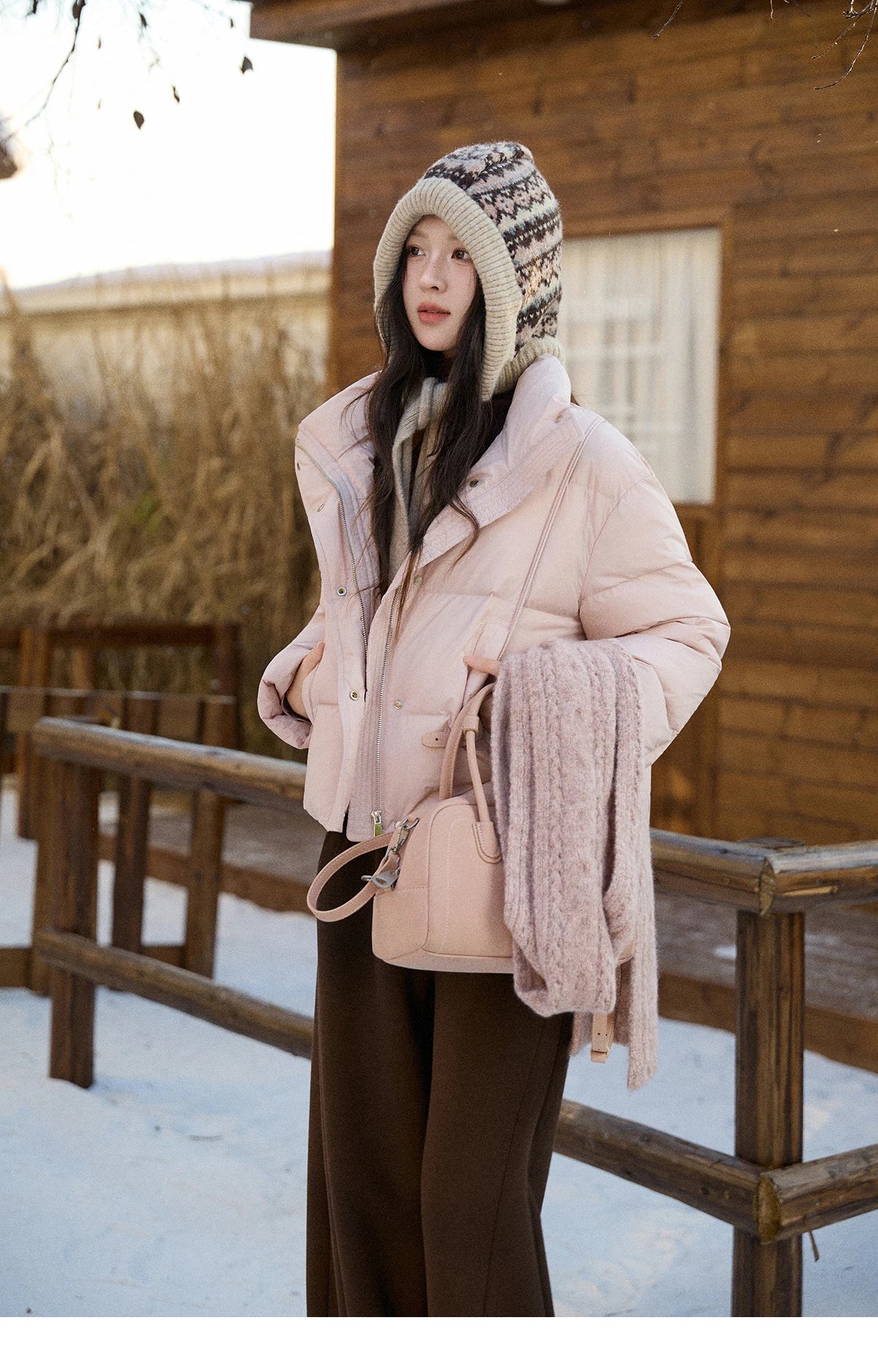 Mishow Christmas Jacquard Hat Down Jacket MXE90Y0086