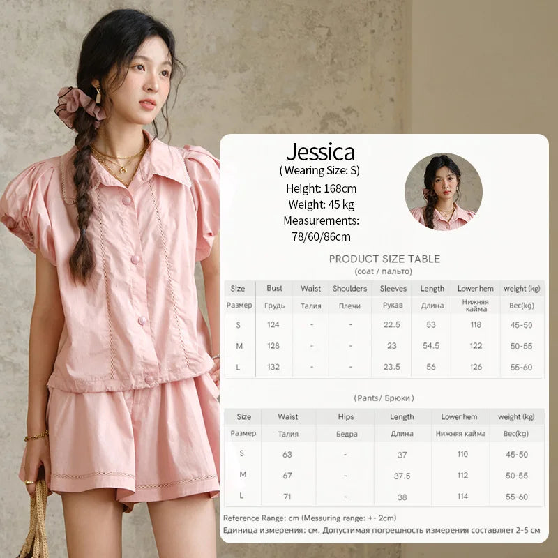Mishow Loose Button Shirt & Casual Shorts Set MXE34T0591