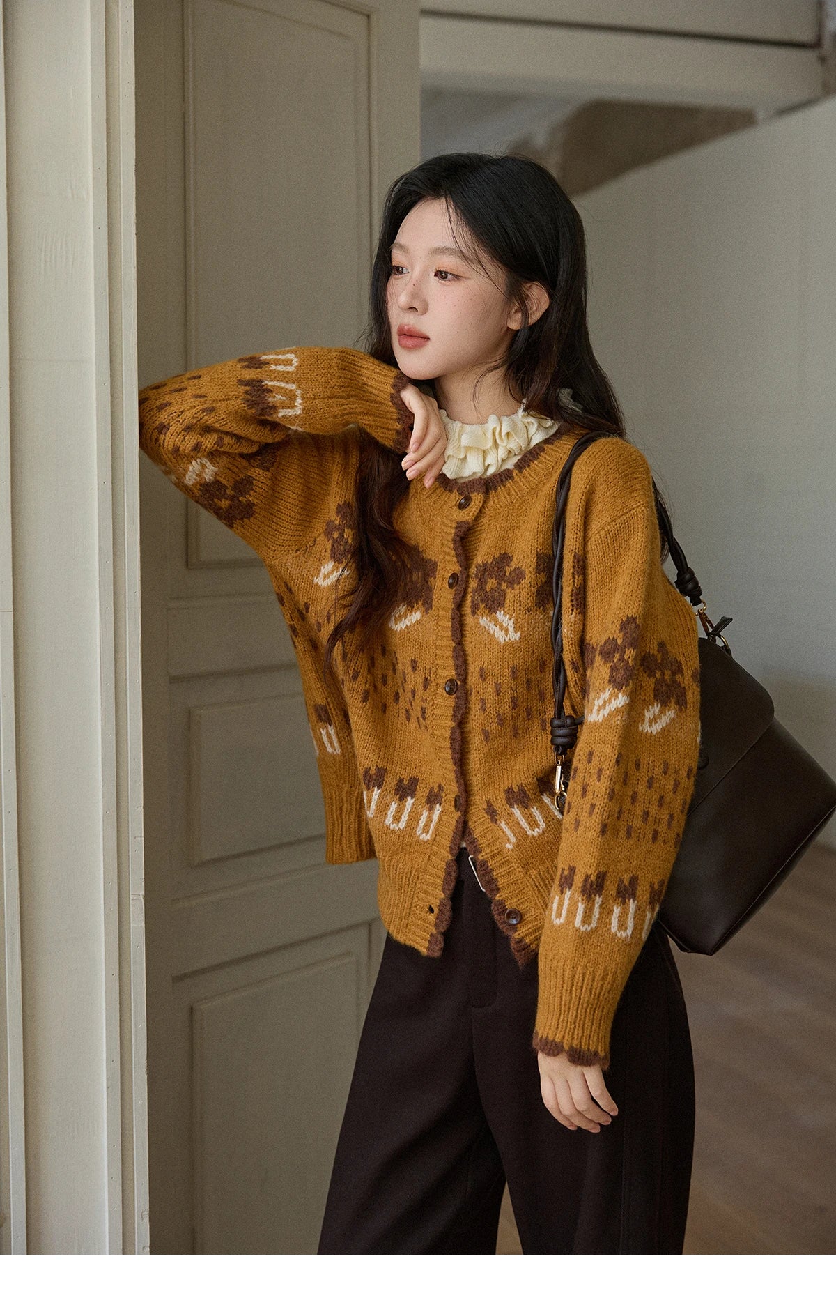 Mishow Turtleneck Fuzzy Cardigan Coat MXE87Z2699