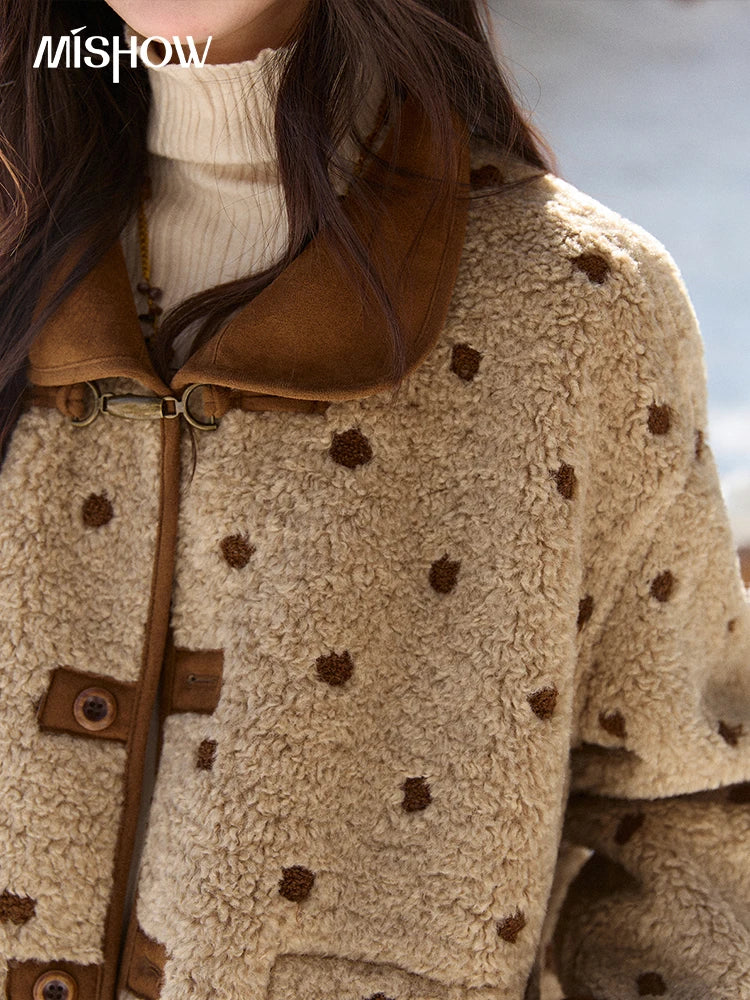 Mishow Brown Reversible Shearling Coat MXE93W1012