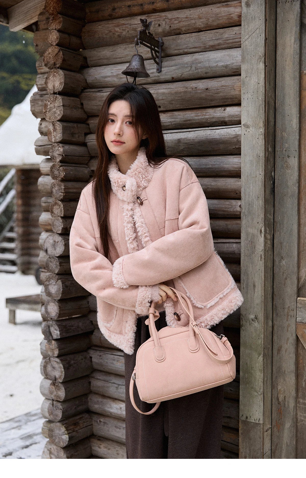 MISHOW Suede Composite Fur Jacket Stand-Up Collar Windproof MXE87W0941