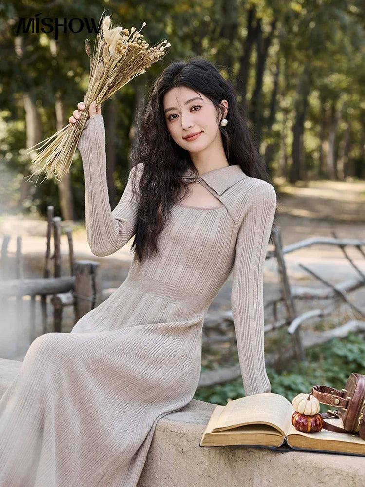 Mishow Imitation Mink Fur Knitted Dress MXD45L2043