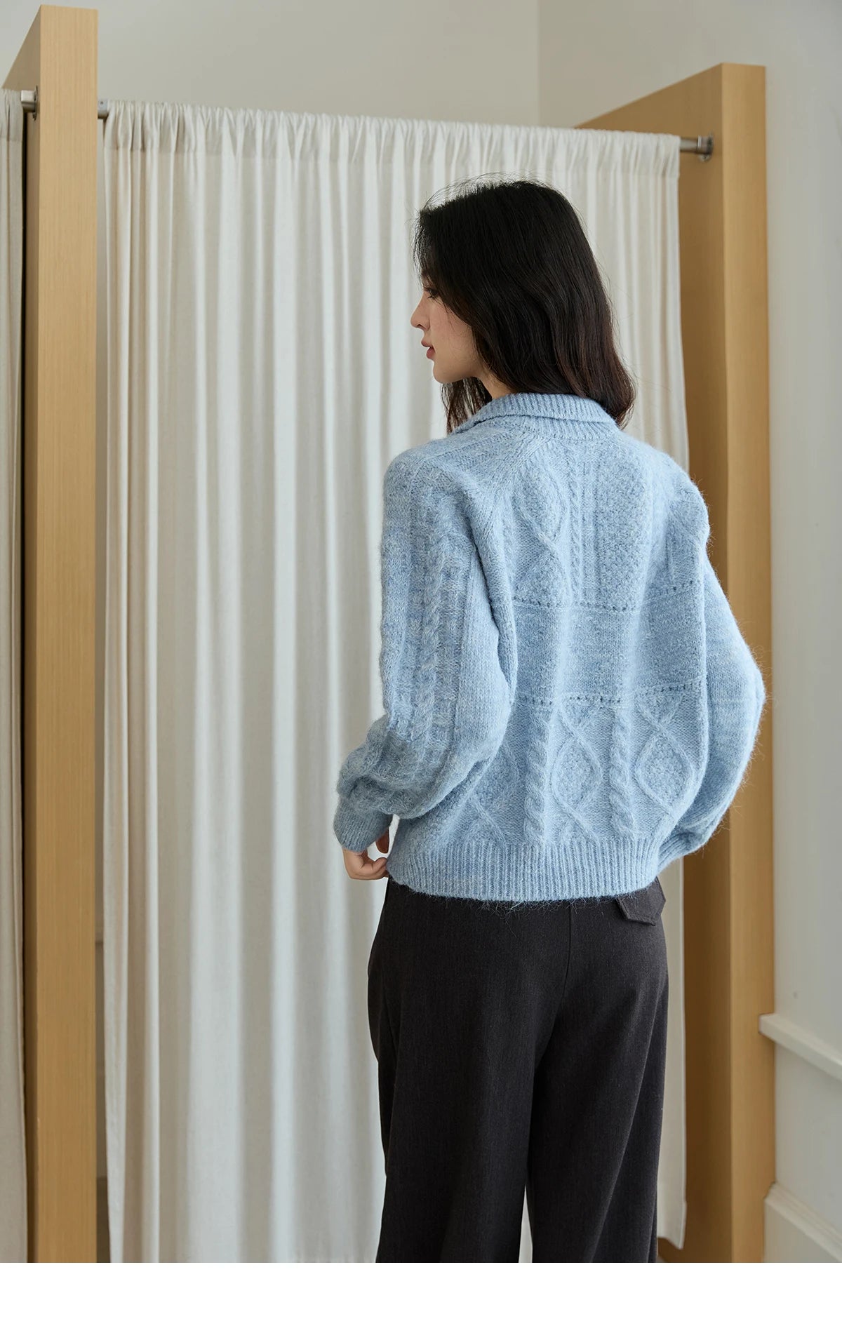 Mishow Simple Turn-Down Collar Knit Cardigan MXE48Z2611