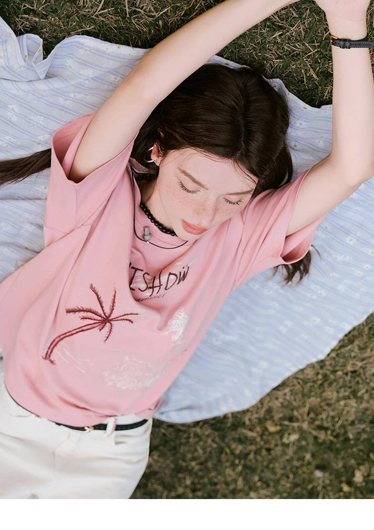 Mishow Coconut Tree Print Holiday Tee MXE31T0516