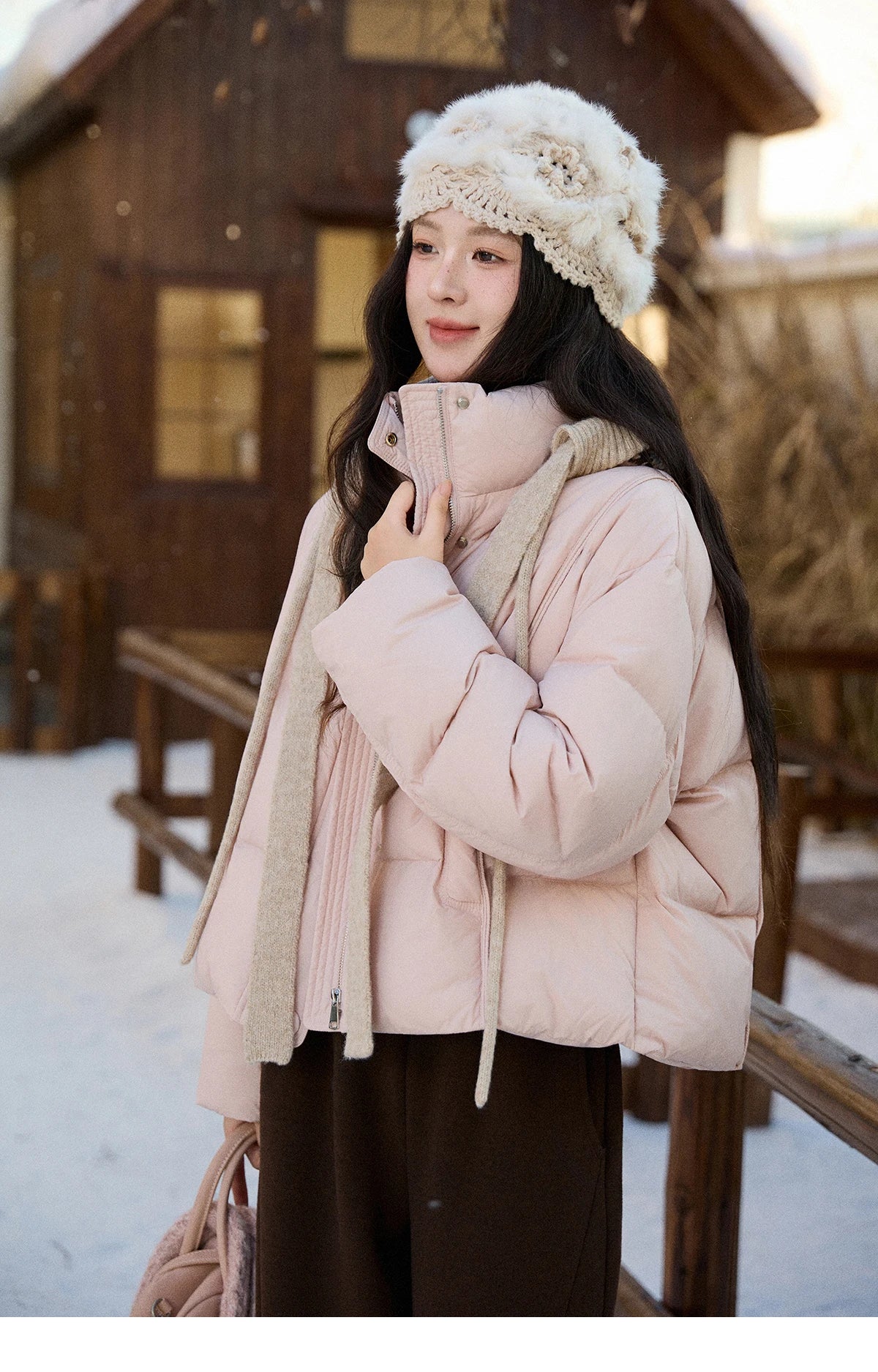 Mishow Christmas Jacquard Hat Down Jacket MXE90Y0086