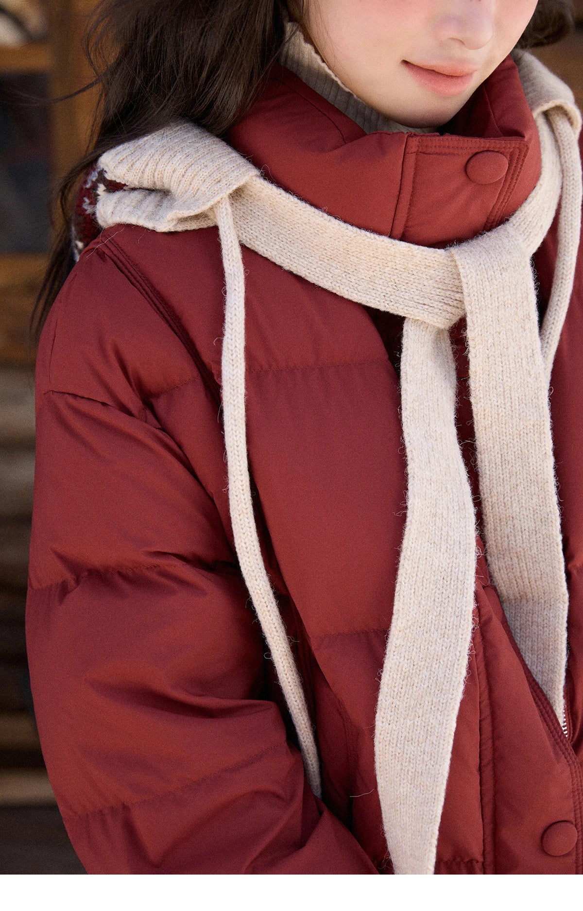 Mishow Christmas Jacquard Hat Down Jacket MXE90Y0086