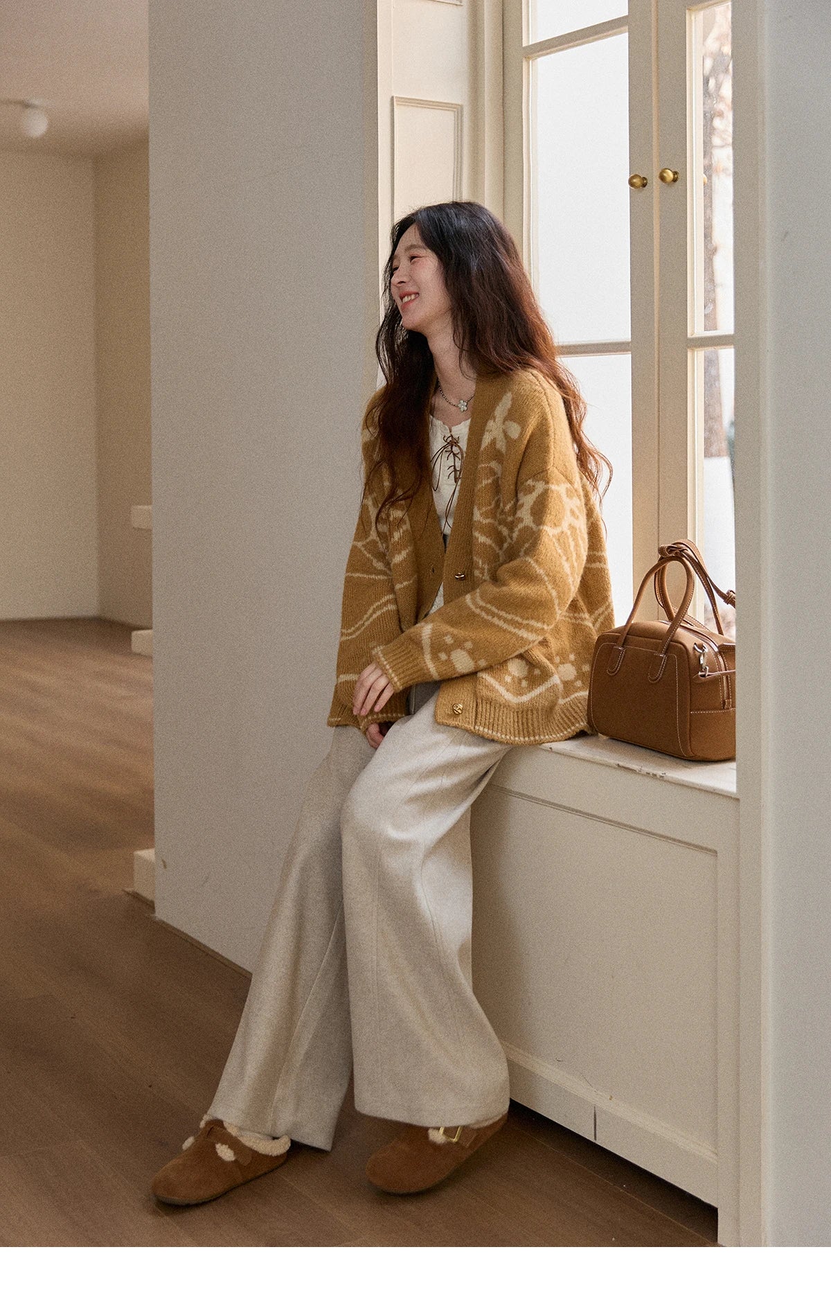 MISHOW Wide-Leg Pants High Waist Straight Lace-Up Loose MXE89K1100