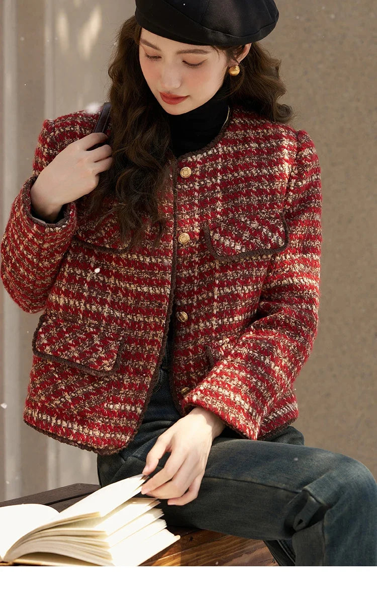 Mishow Luxury Wool Blend Tweed Jacket MXC57Y0021