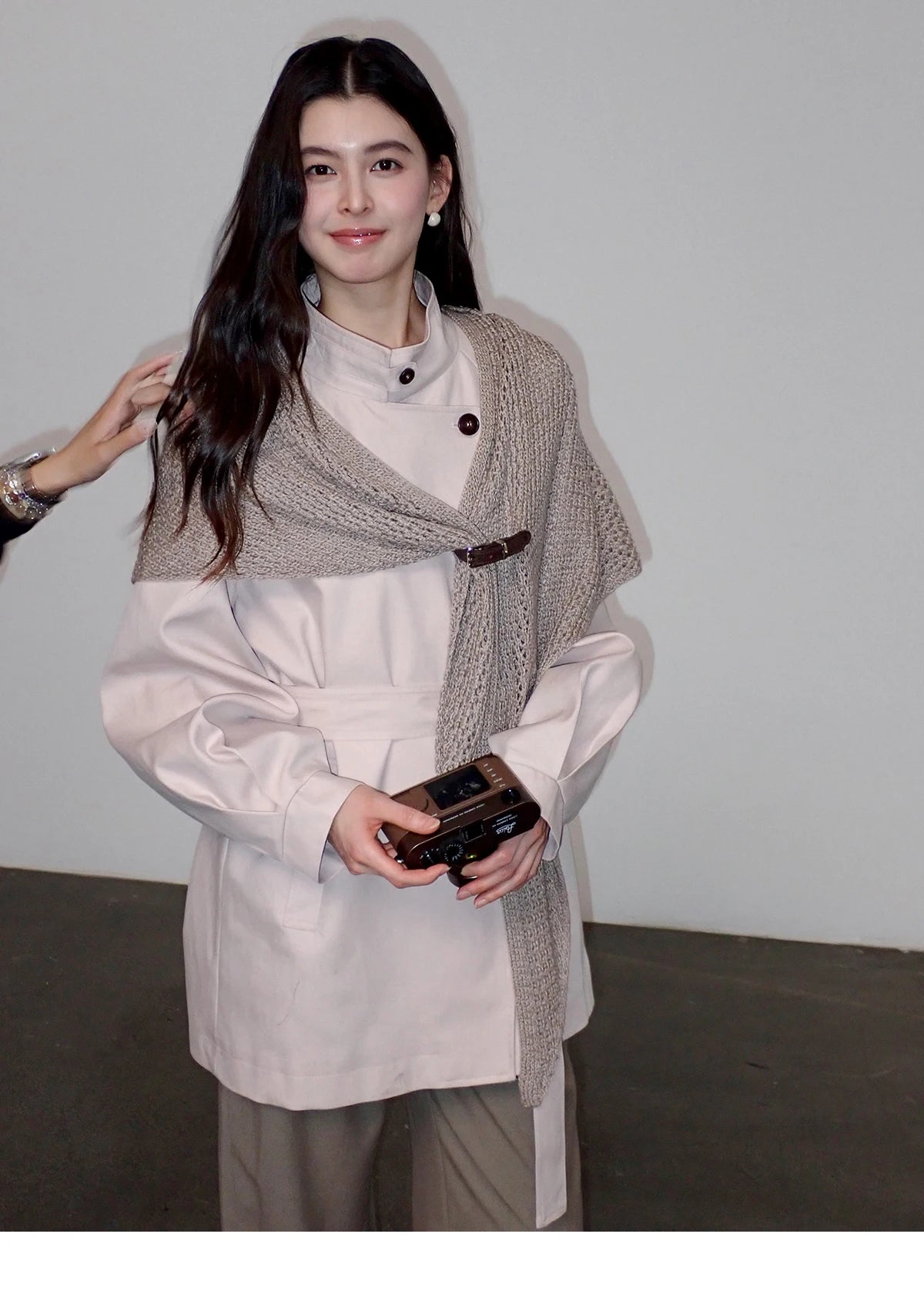 Mishow Dusty Pink Stand Collar Belted Trench MXF108W1002