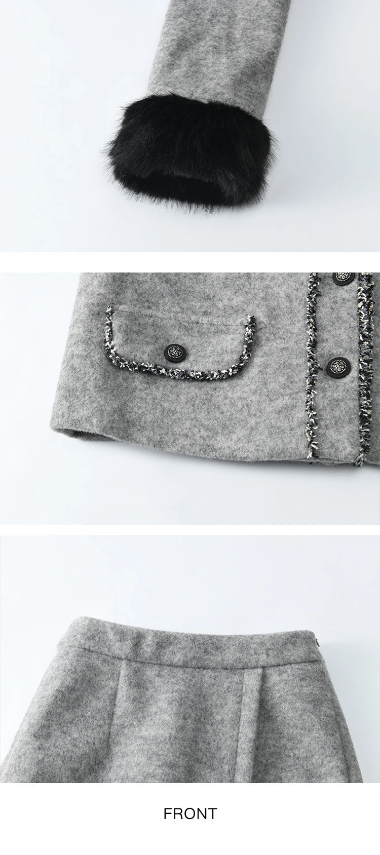 Mishow Short Tweed Jacket & Midi Skirt Set MXD54W0553