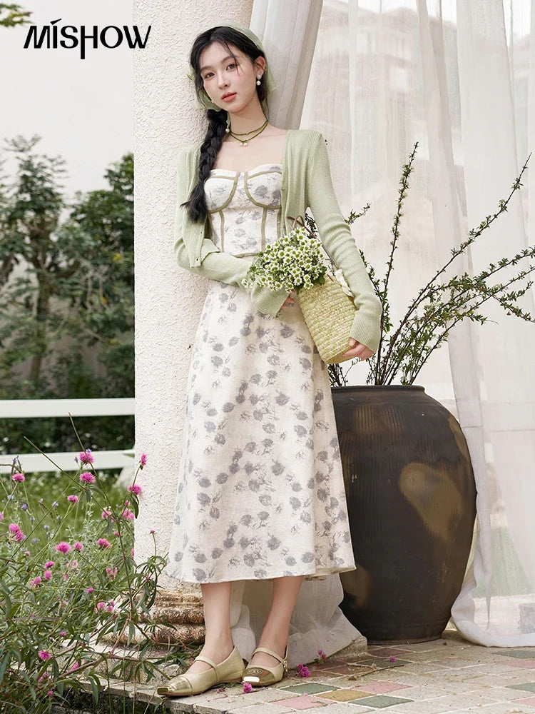 Mishow Floral Camisole Top & Elastic Waist Skirt Set MXD14D0026