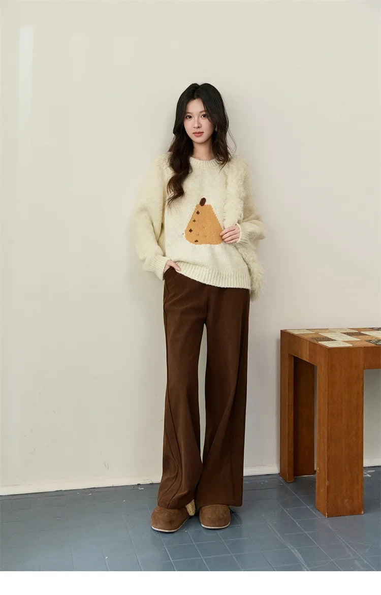 Mishow Pear Pattern Jacquard Crew Neck Pullover MXE94Z2959