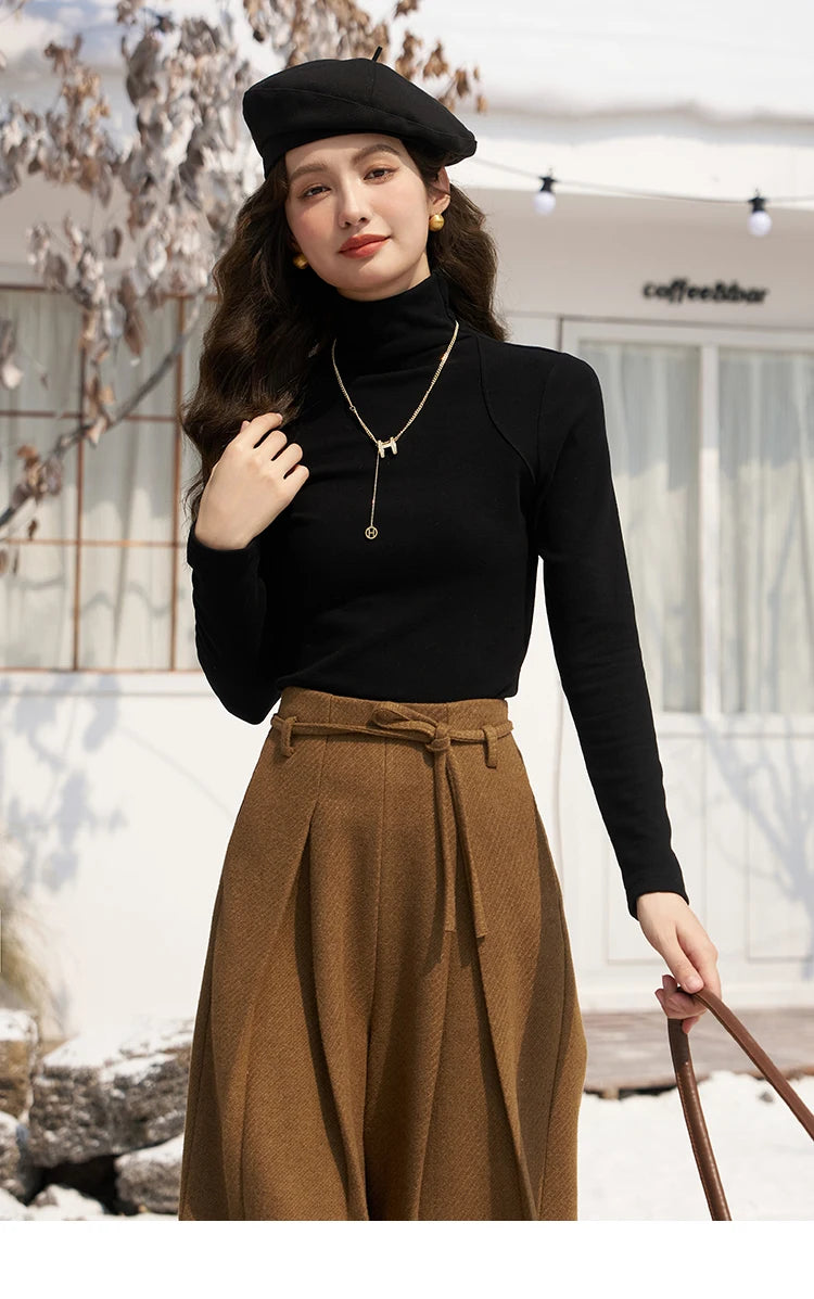 Mishow Mock Neck Bottoming Shirt MXC58Z0290