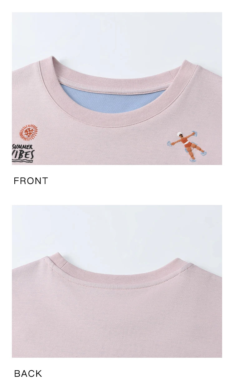Mishow Embroidered Cartoon Round Neck Tee MXE16T0506