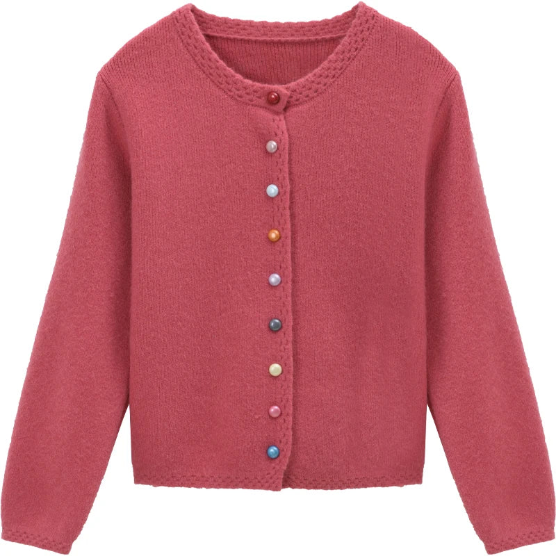 Mishow Rainbow Button Hollow Out Cardigan MXE90Z2796