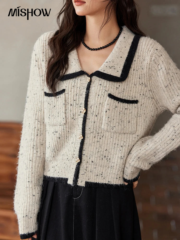 Mishow Color Clash Pocket Cardigan MXD55Z1054dy MXD55Z1054