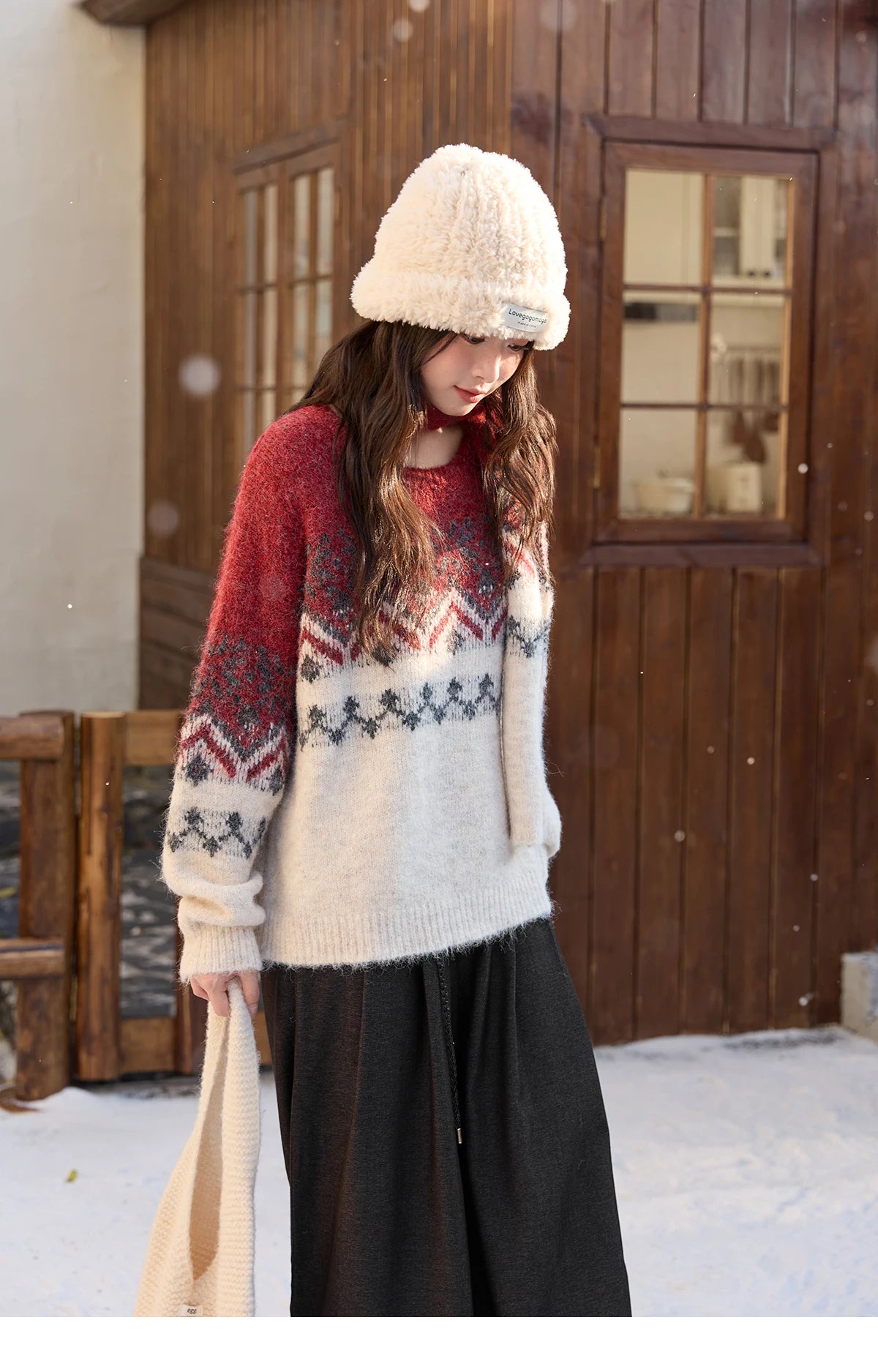 Mishow Christmas Fair Isle Sweater with Scarf MXE51Z2628