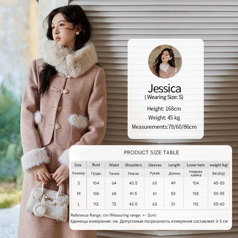Mishow New Chinese Tweed Coat & Midi Skirt Set MXD54W0583