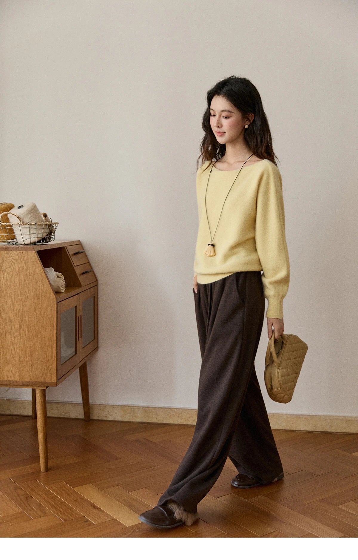 Mishow Boat Neck Lantern Sleeve Pullover MXE94Z2984