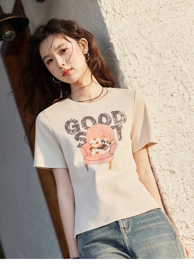 MISHOW Printed Round Neck Soft Cotton Tee MXE13T0461