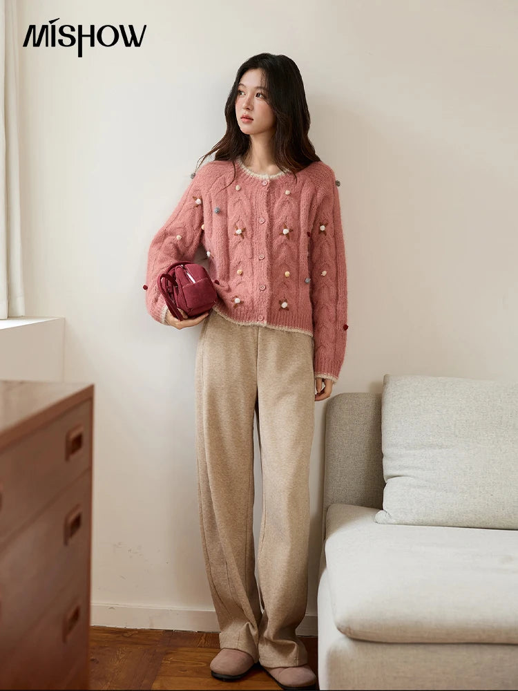 Mishow Hand-Crocheted Wool Blend Cardigan MXE48Z2575