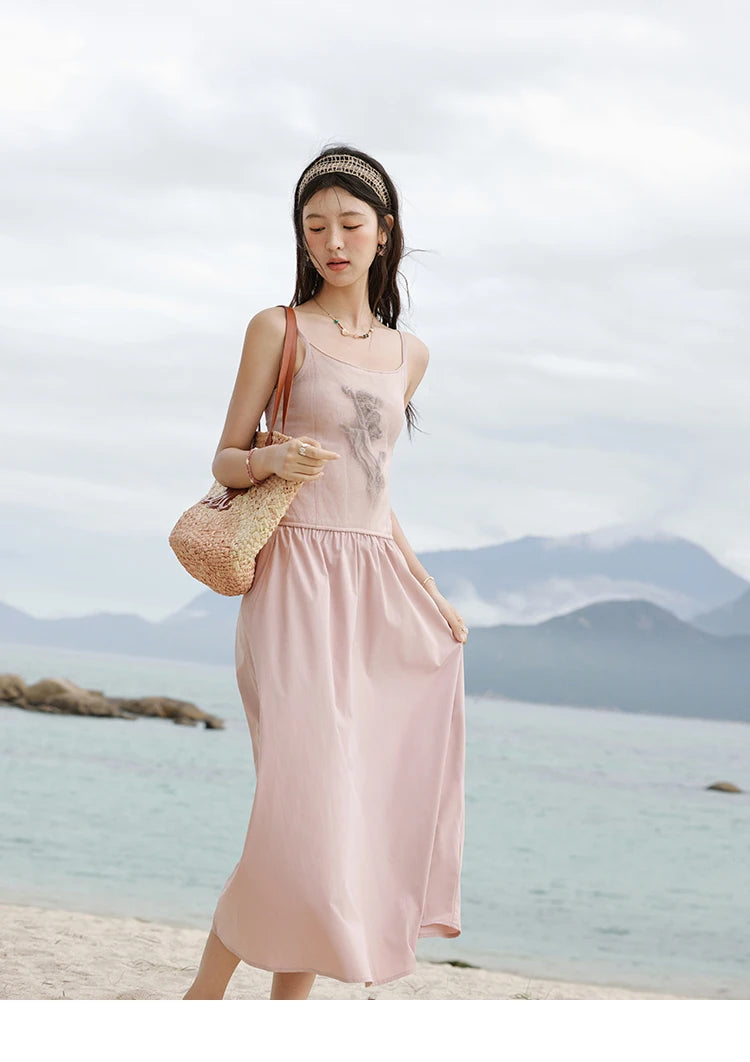 Mishow French Color Matching Knit Camisole Dress MXE13L2082