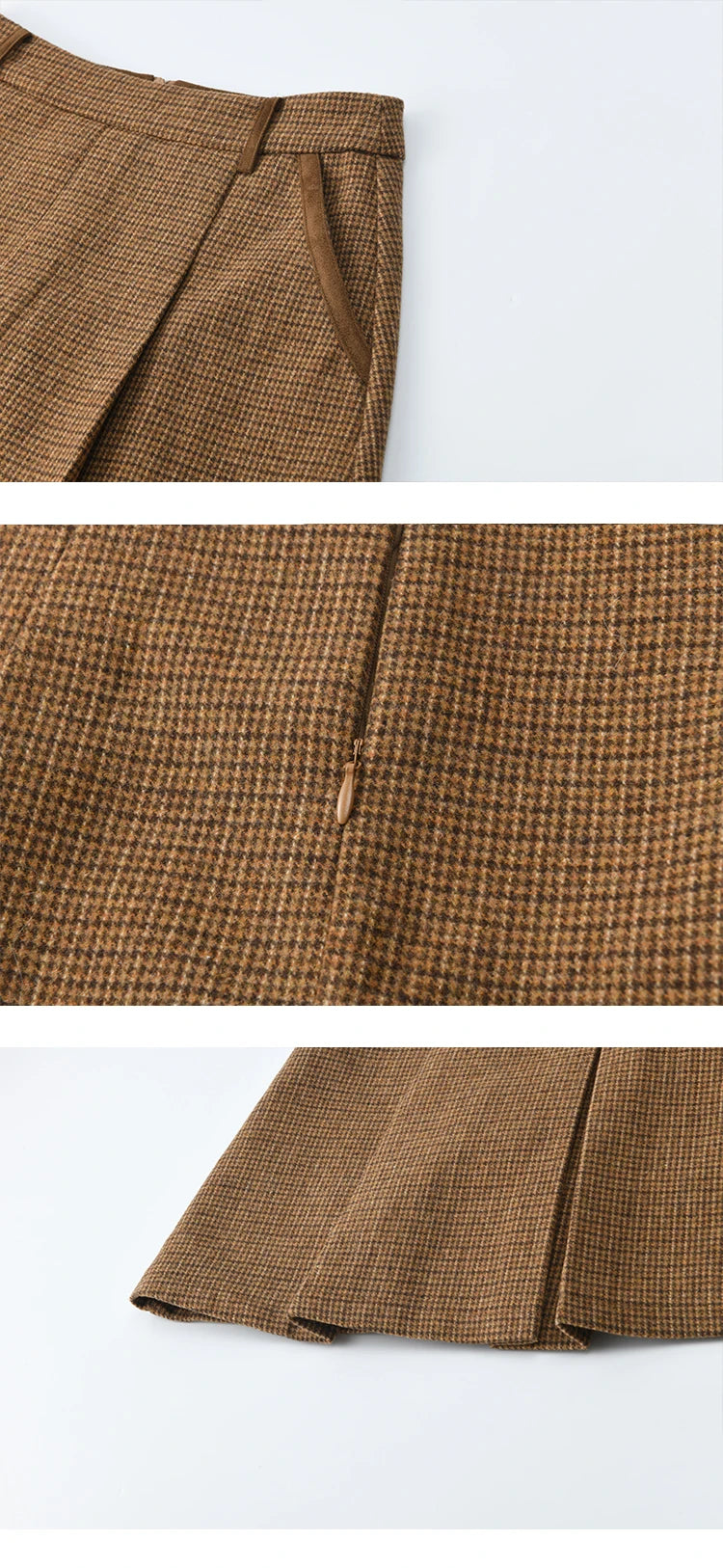 Mishow Plaid Zipper Jacket & Mini Pleated Skirt Set MXE49T1393