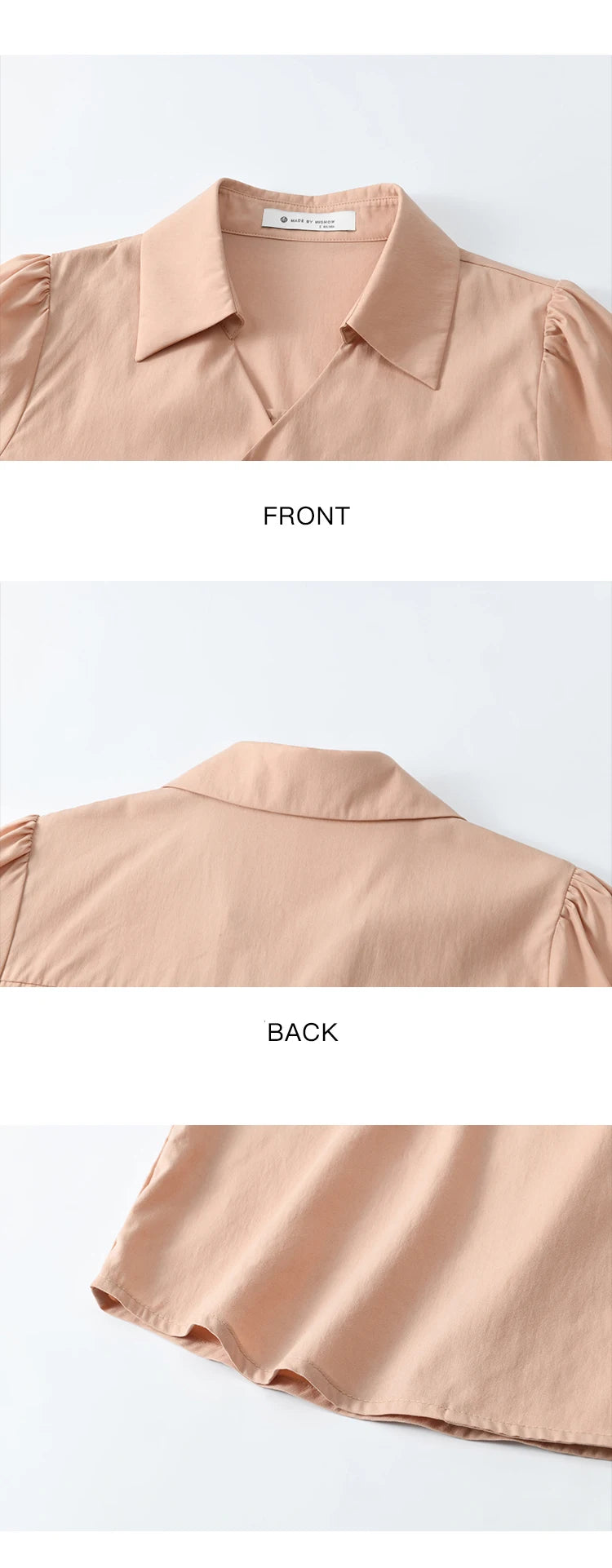 MISHOW French Polo Neck Long Sleeve Shirt Solid Casual MXE11C0388