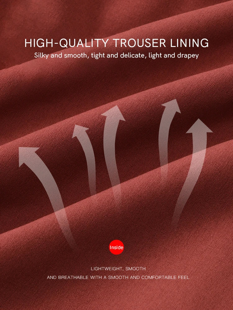 MISHOW Red Wide Leg Pants High Waist Pocket Elastic MXE38K0952