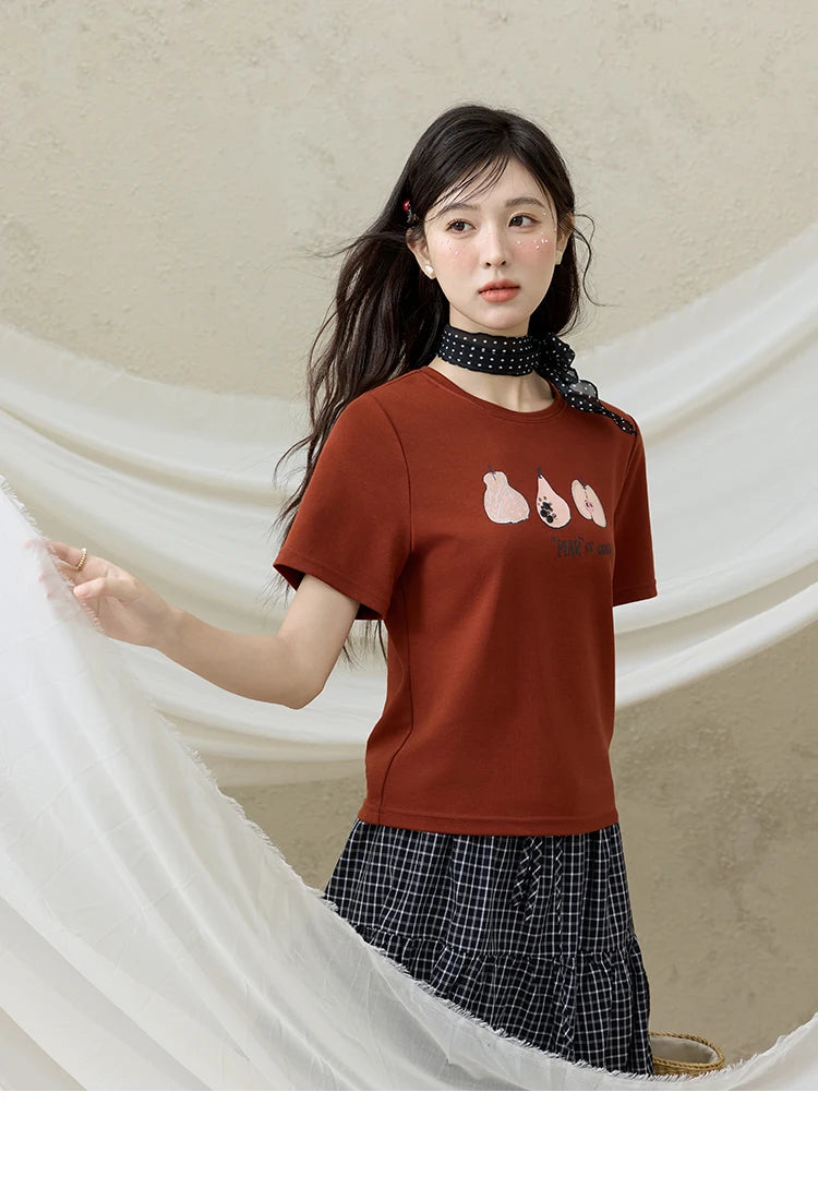 Mishow Cartoon Print Slim Office Tee MXE33T0500