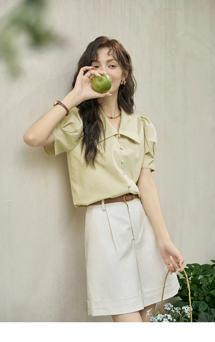 Mishow High Waist Slim A-Line Suit Shorts MXD28K0647