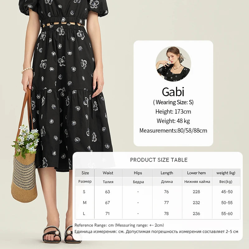 Mishow High Waist Floral Print A-Line Skirt MPD21B0398