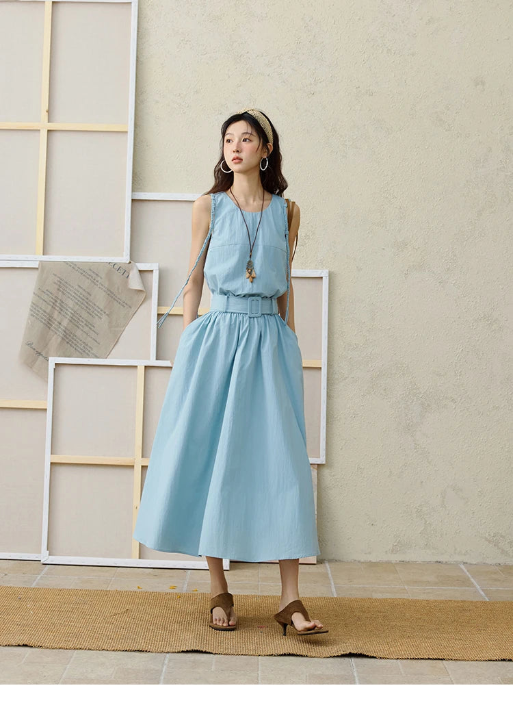 Mishow Hand Woven Fried Dough Twists Waist Belt Dress MXE34L2223