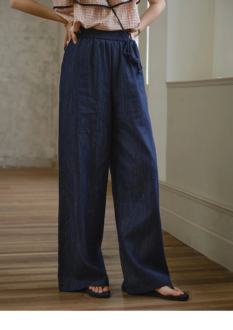 Mishow Square Neck Ruffles Plaid Blouse & High Waist Wide Leg Pants Set MXE36T0636