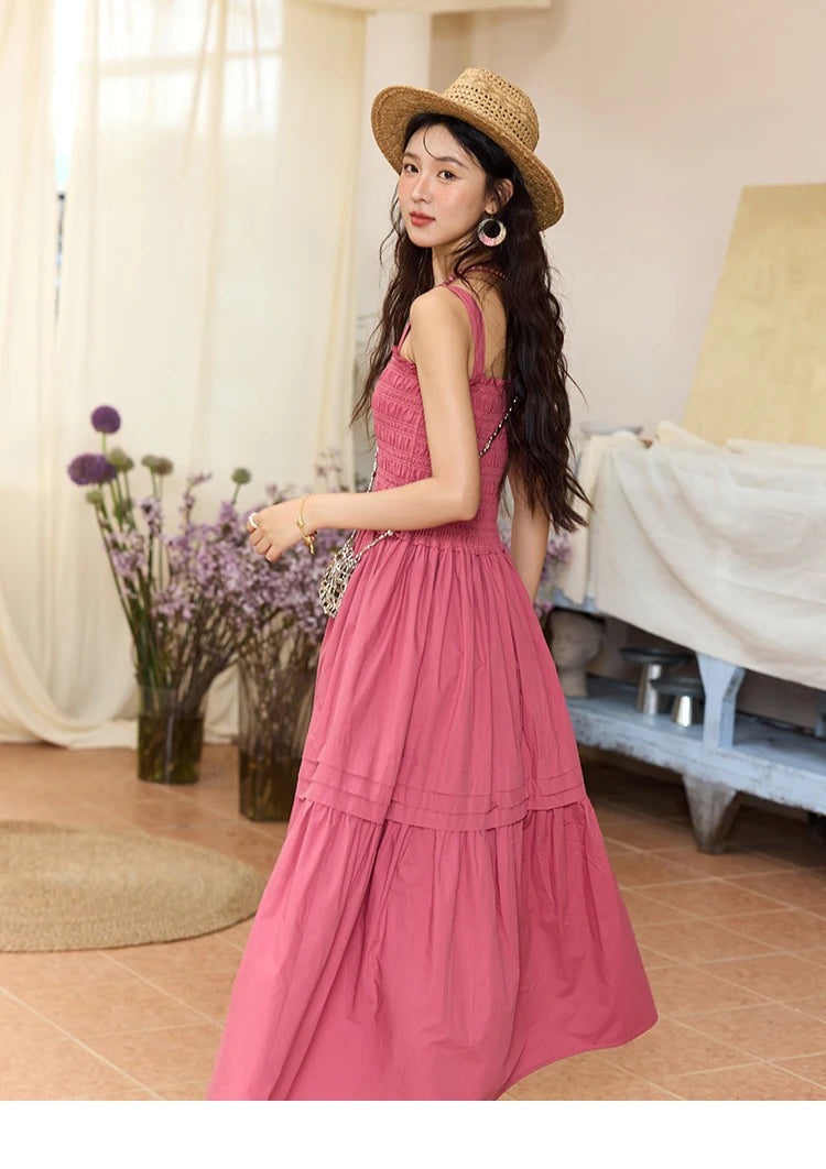 Mishow Square Collar Pocket High Waist Dress MXE36L2319