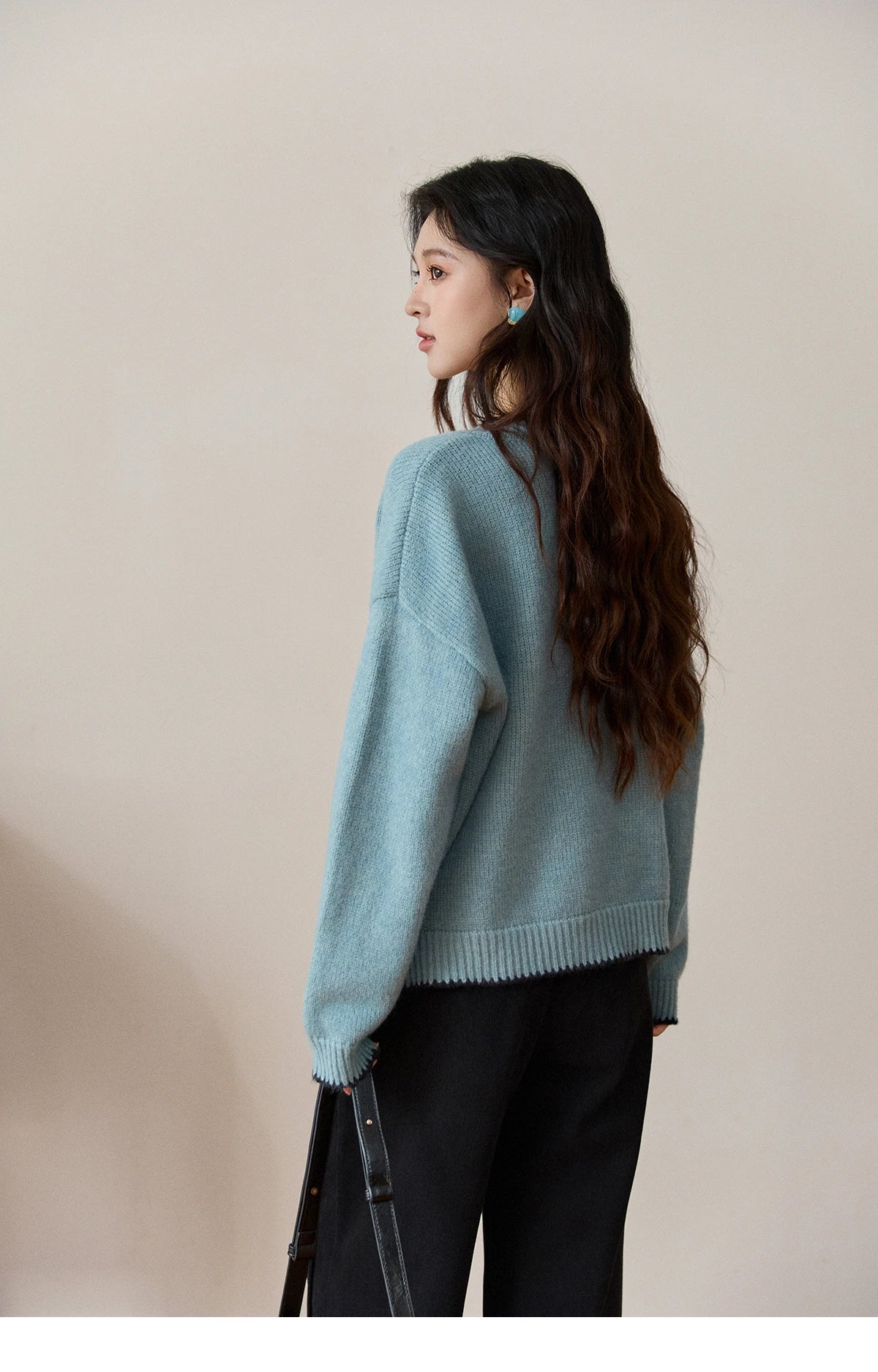 Mishow Yellow Color Collision Edge Pocket Cardigan MXE94Z2973
