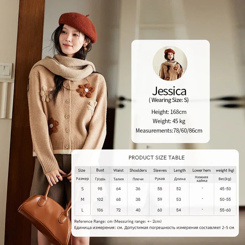 Mishow Flower Pattern Color Clash Metal Button Cardigan MXD56Z0919