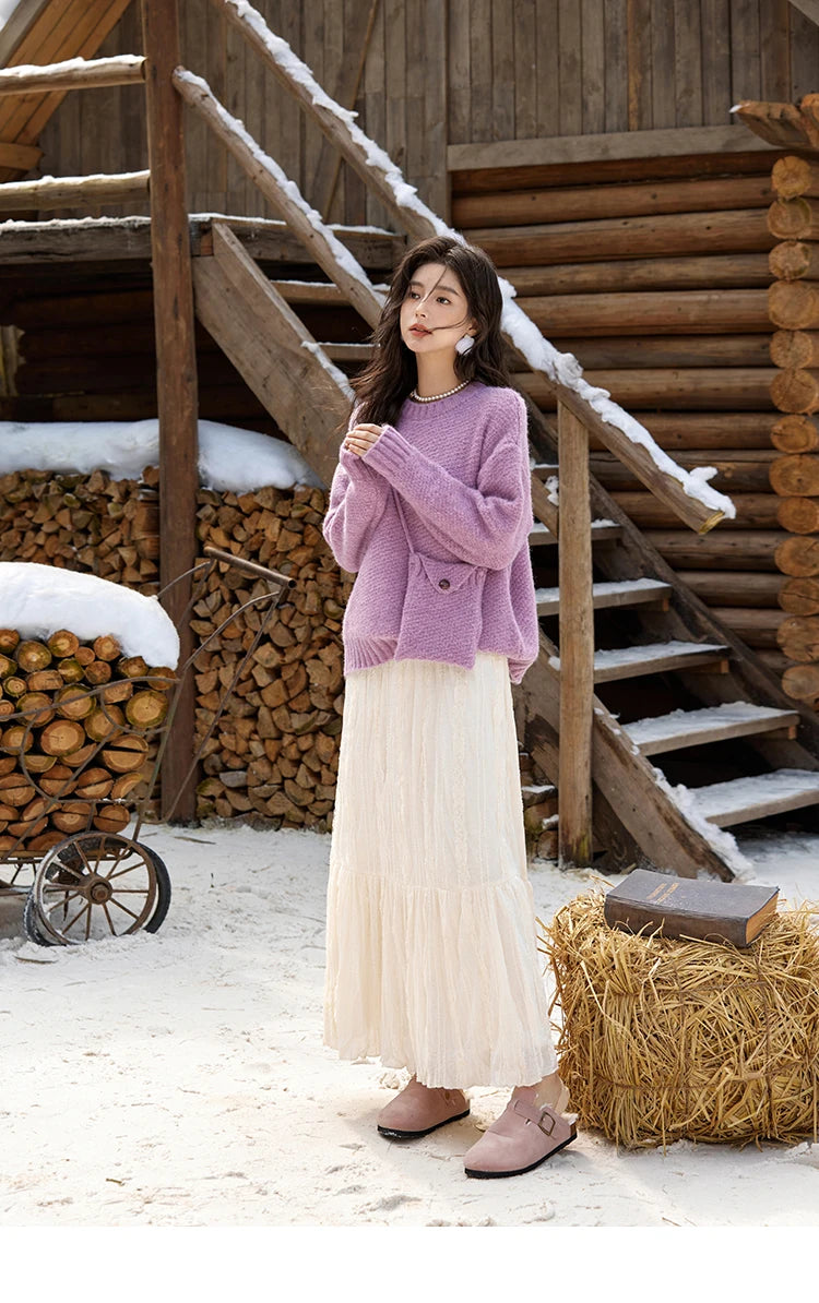 Mishow Oversized Sweater with Matching Bag MXD57Z1083