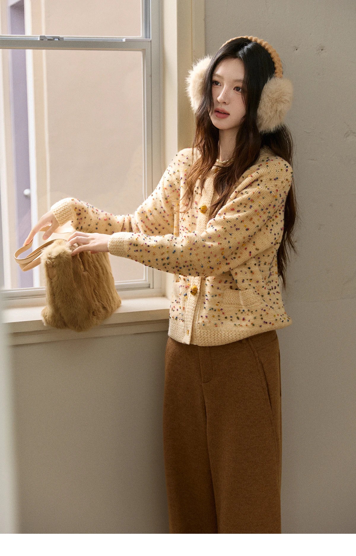 Mishow Colorful Yellow Arctic Fleece Cardigan MXE91Z2778